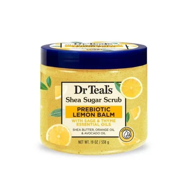 Dr Teal's Shea Sugar Scrub PREBIOTIC LEMON BALM